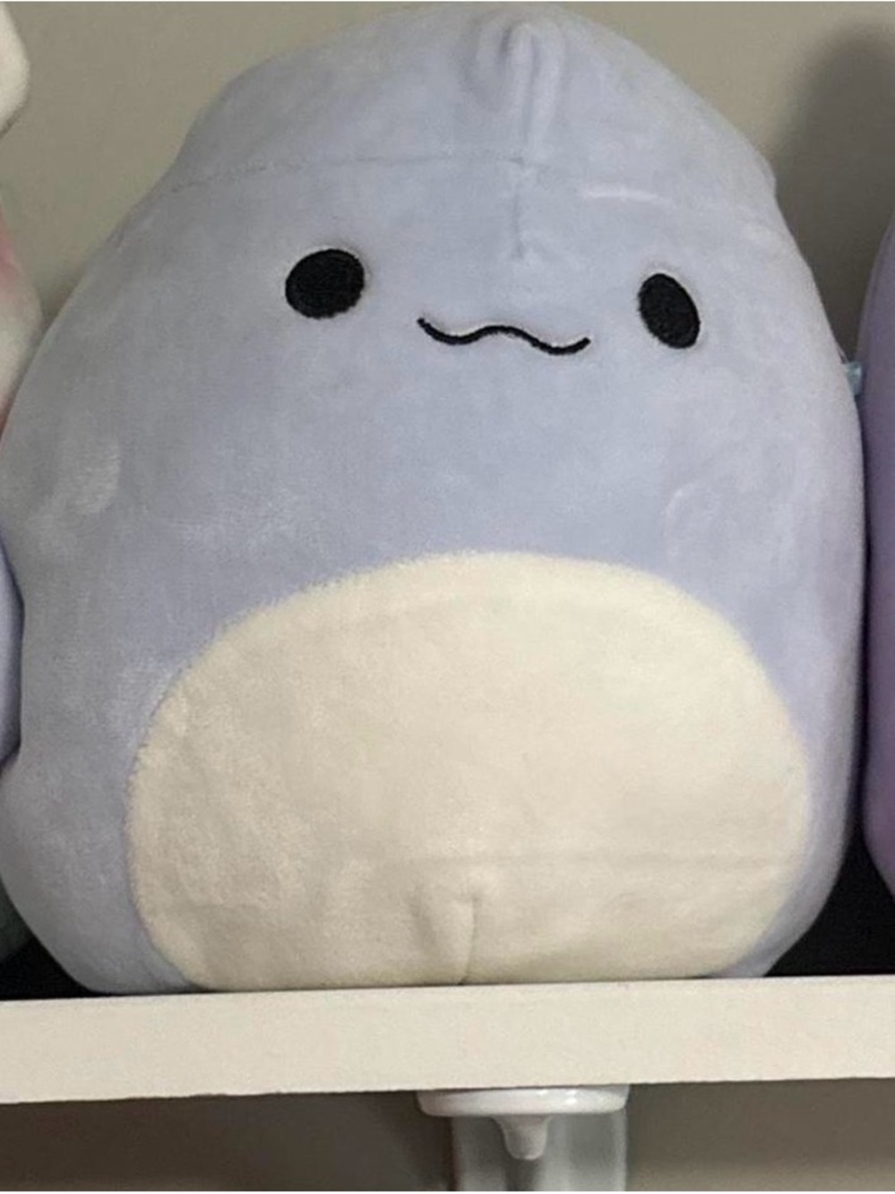 Squishmallows Lavender Plush with Cream Belly and Black Face